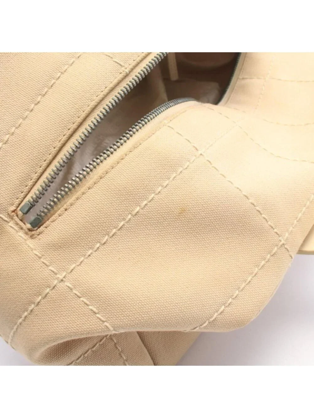 Chanel Choco Bar Beige Canvas Leather Bar Boston Bag